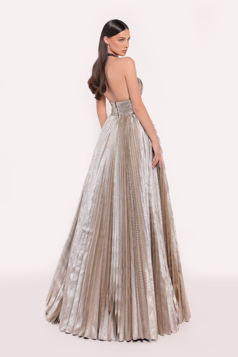LAVERNA DRESS IN GOLD/BLACK - CULT MIA