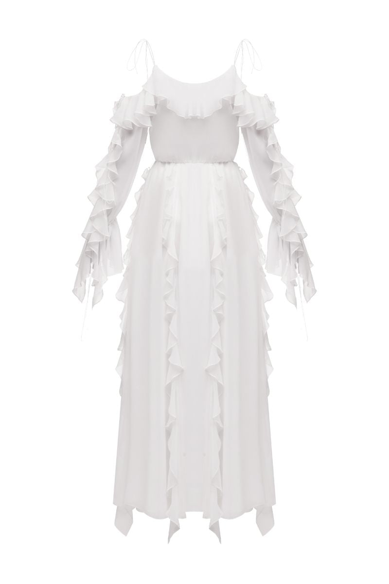 MORNING FOREST MAXI DRESS IN WHITE - CULT MIA