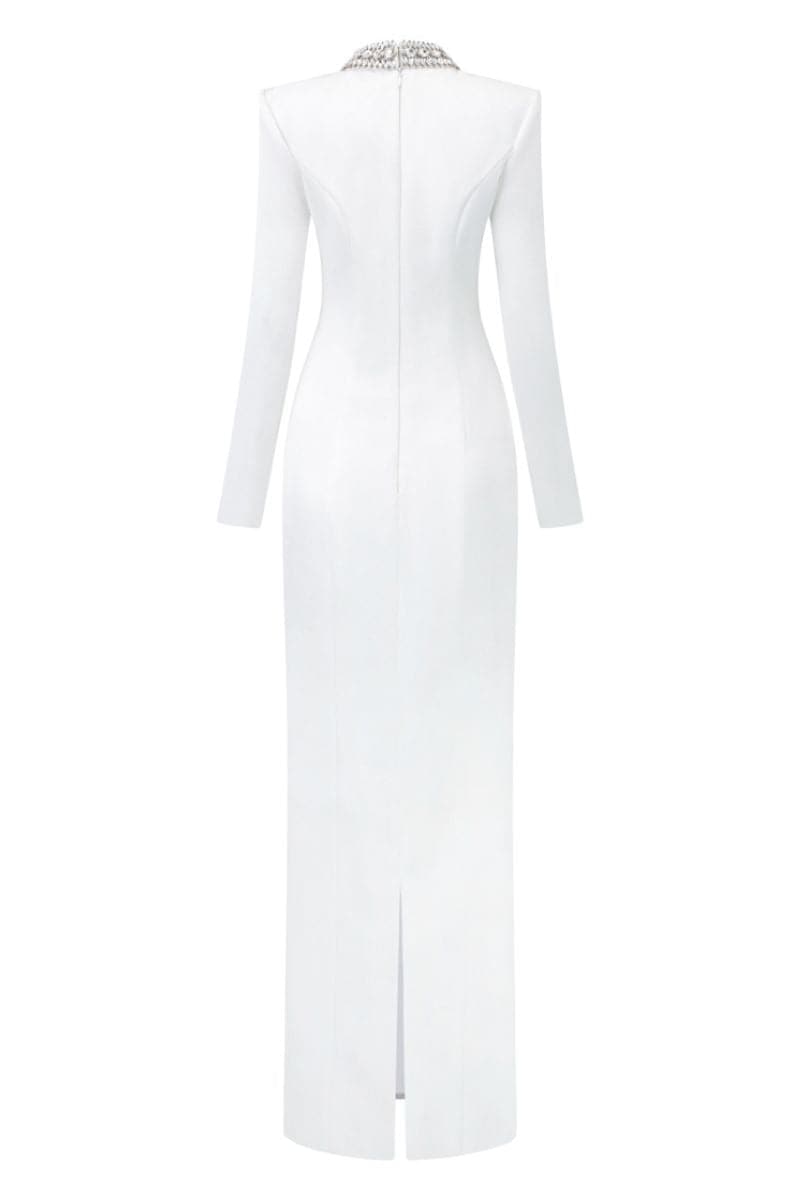 DIANA WHITE TAFFETA CUT-OUT MAXI DRESS - CULT MIA