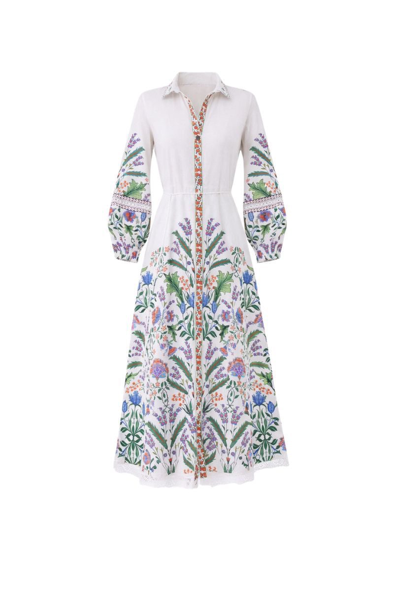 Raishma Angelina white maxi dress featuring elegant fabric and flowing design, perfect for formal or summer occasions.