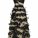 Black Alessia silk taffeta and tulle gown by 21Six, featuring elegant flowing fabric and intricate design details.