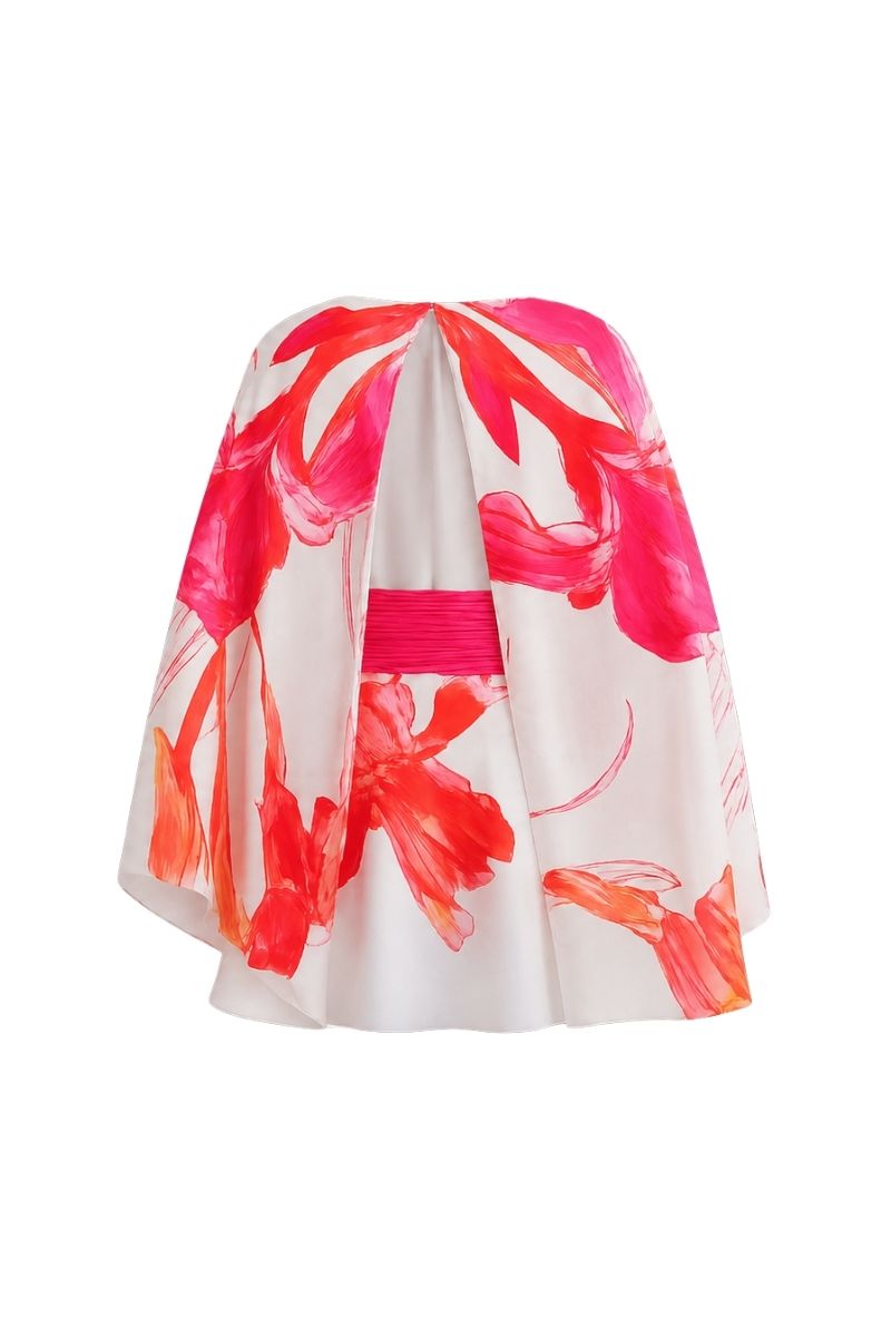 Sisters Amanda mini dress in ivory fuchsia, featuring a stylish short dress design with vibrant color and elegant fit.