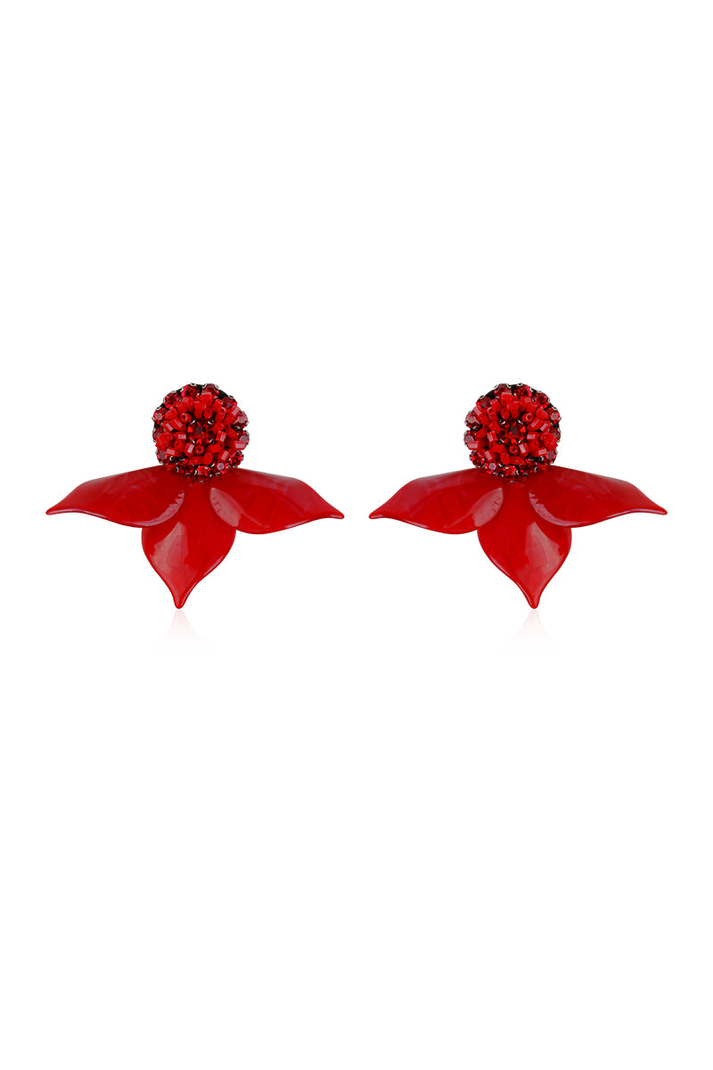 DEW DOT EARRINGS IN RED