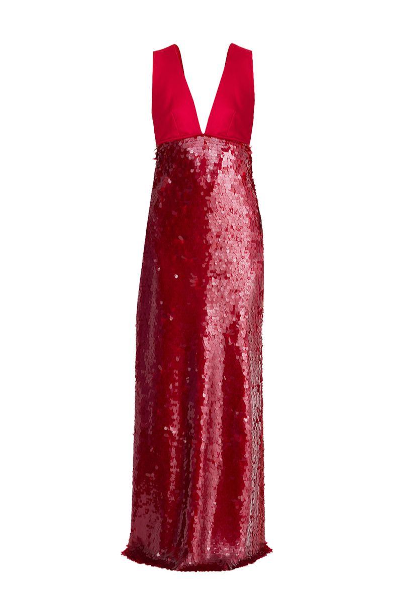 ROBE À PAILLETTES ROUGES RUBRO