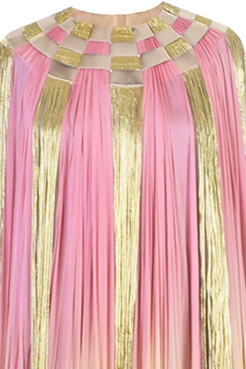 AKHL The Interwoven Sunset Dress gown featuring a vibrant, woven design with flowing fabric and elegant style, ideal for special occasions.