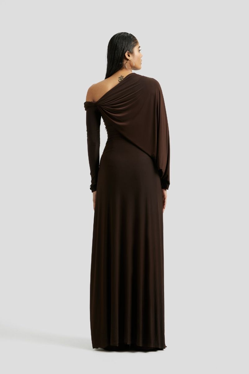 BRIA CO-ORD SET IN CHOCOLATE BROWN - CULT MIA