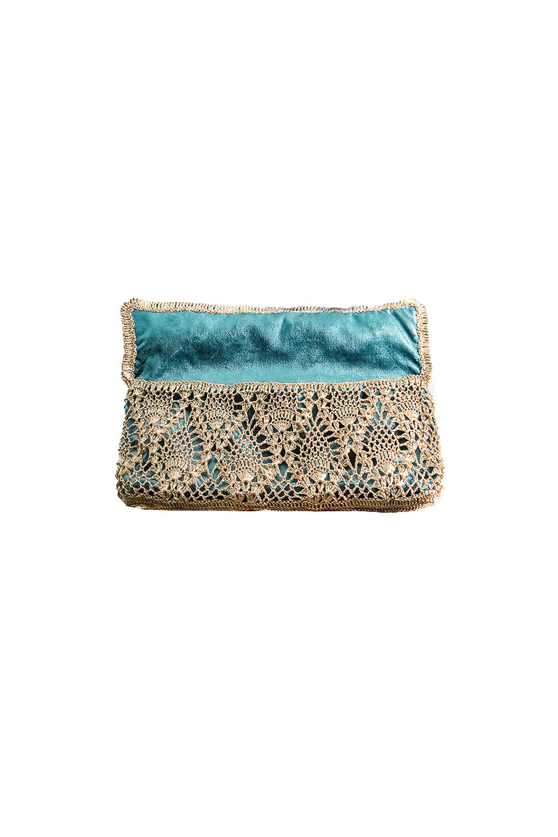 Gold emerald pineapple clutch by VERDI with a textured surface and compact design, perfect for evening events and accessories.