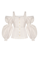 Liya ruffle sleeves shirt in soft fabric with feminine ruffle detail on sleeves, stylish tops for casual or dressy wear.