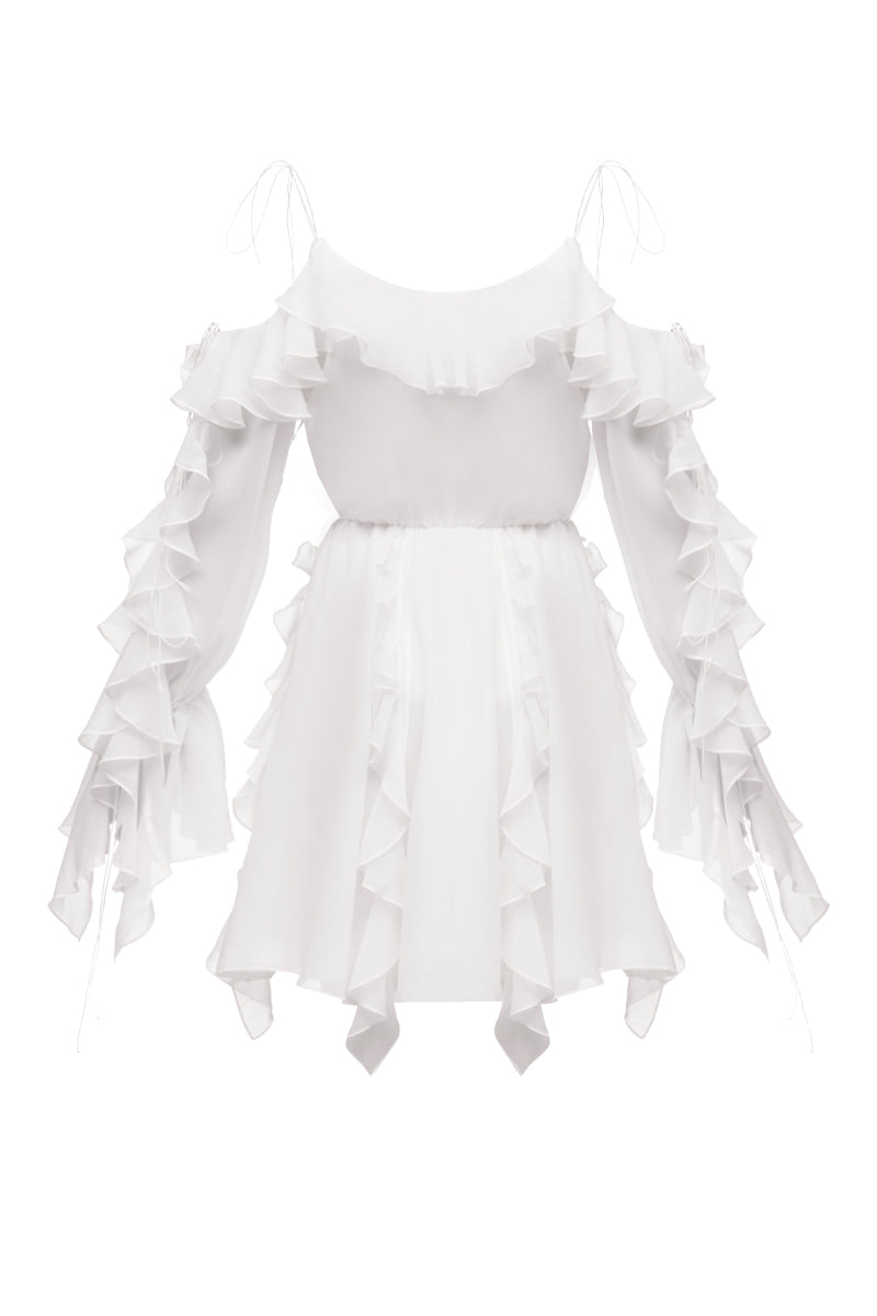 MORNING FOREST MINI DRESS IN WHITE - CULT MIA