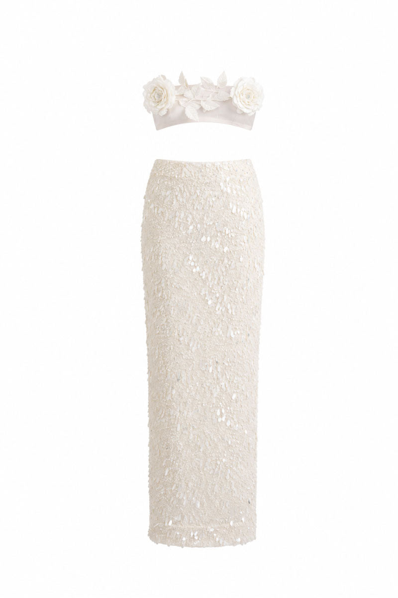 White Plan Ashton Co-ords set featuring a stylish matching top and pants, casual and comfortable for everyday wear.