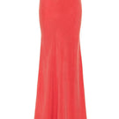 niLuu AquaFlora Lucy slip skirt in coral, flowy maxi skirt with lightweight fabric and elegant design, suitable for summer wear.