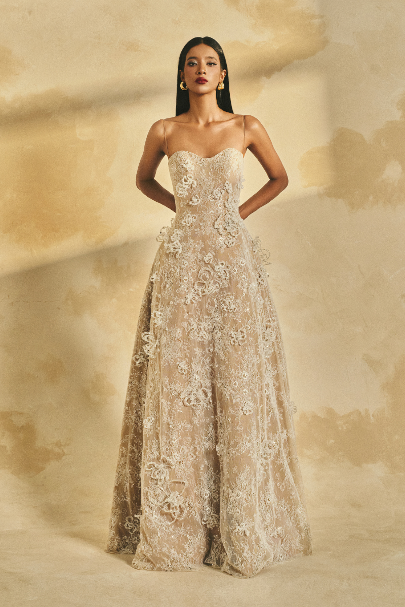 A-LINE SPAGHETTI STRAP GITTER LACE MAXI DRESS A-LINE SPAGHETTI STRAP GITTER LACE MAXI DRESS