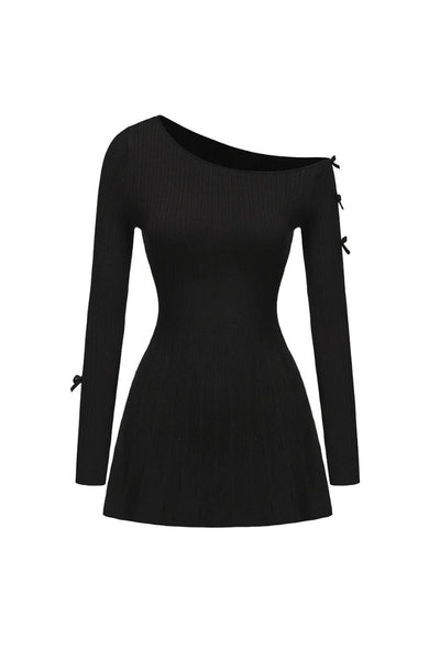 zara black jumper dress Nana Jacqueline IN MD2025W Color:Cornflower Satin bow accents at Kiki of @pinkorangecreative sewed