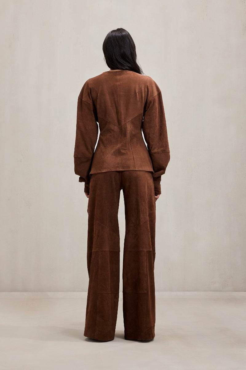 Deme By Gabriella Chelsea co-ord set in chocolate brown, featuring a matching top and pants, casual and stylish for everyday wear.