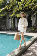 Eloise Lace Mixed Raw Shirt Set by 21Six, stylish co-ords featuring lace details and a modern, casual design.