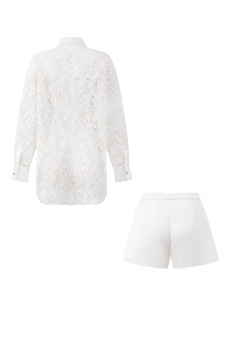 ASTRID LACE CRYSTAL SHIRT SET - CULT MIA
