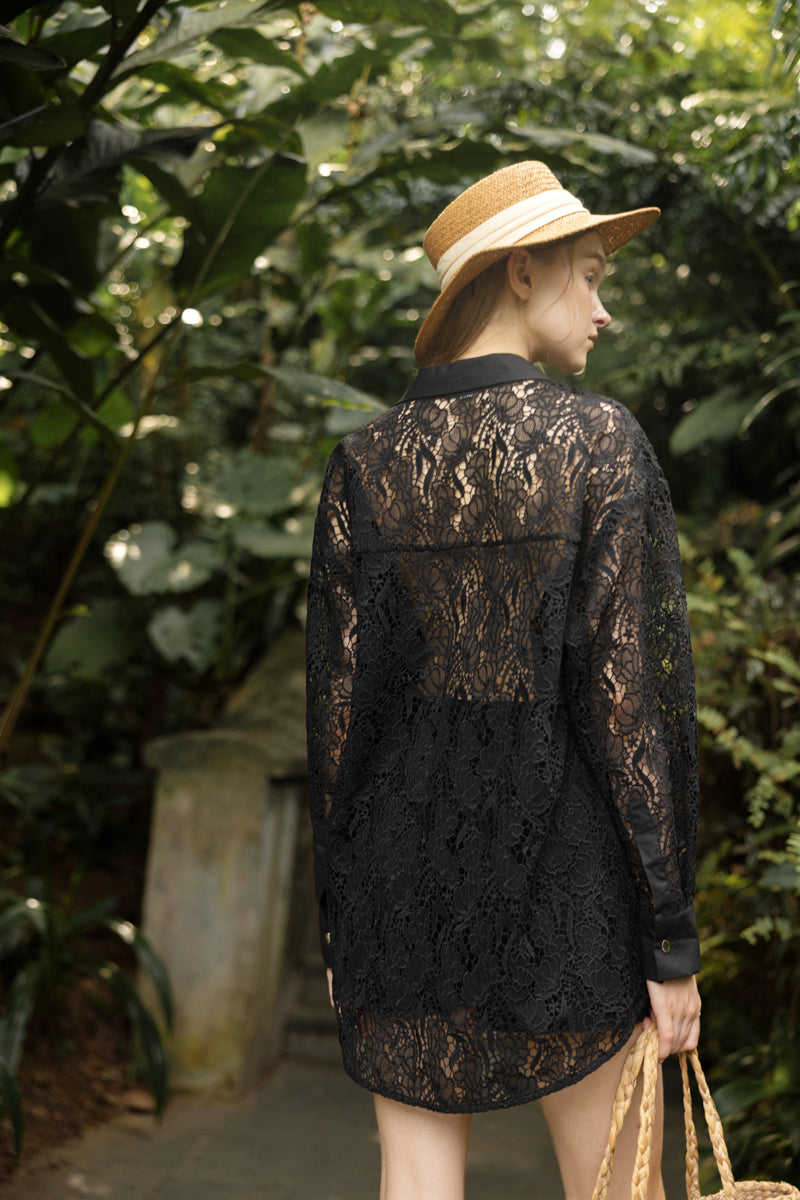 ASTRID LACE CRYSTAL SHIRT SET - CULT MIA