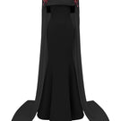 Elegant black VANA crepe and chiffon gown by 21Six, featuring flowing fabric and stylish design, perfect for formal occasions.