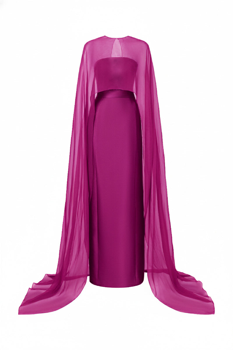 SIROCCO ROYAL TAFFETA AND SILK DRESS IN PURPLE