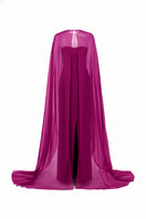 Elegant purple Sirocco Royal taffeta and silk gown by 21Six, featuring a flowing design and intricate detailing.