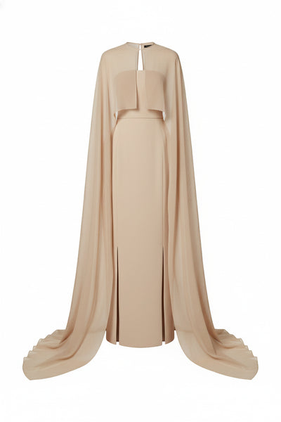 SIROCCO ROYAL TAFFETA AND SILK DRESS IN BEIGE | CULT MIA | 21Six