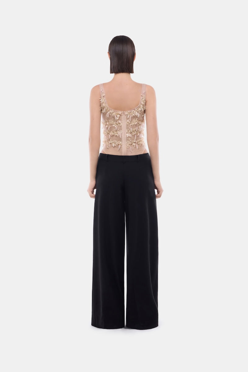Light pastel-colored flower string cami top by Montsand, featuring delicate floral details and a lightweight, breathable fabric.