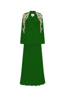 Velvet satin and chiffon gown co-ords by Tracy Studio featuring a luxurious, elegant design with flowing fabric and intricate details.
