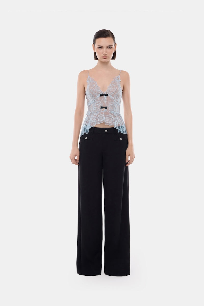 Blue floral cami top by Montsand featuring lightweight fabric and delicate floral pattern, perfect for casual or layered looks.