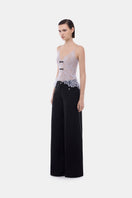 Montsand violet floral camisole top with delicate spaghetti straps and a soft, feminine floral print.