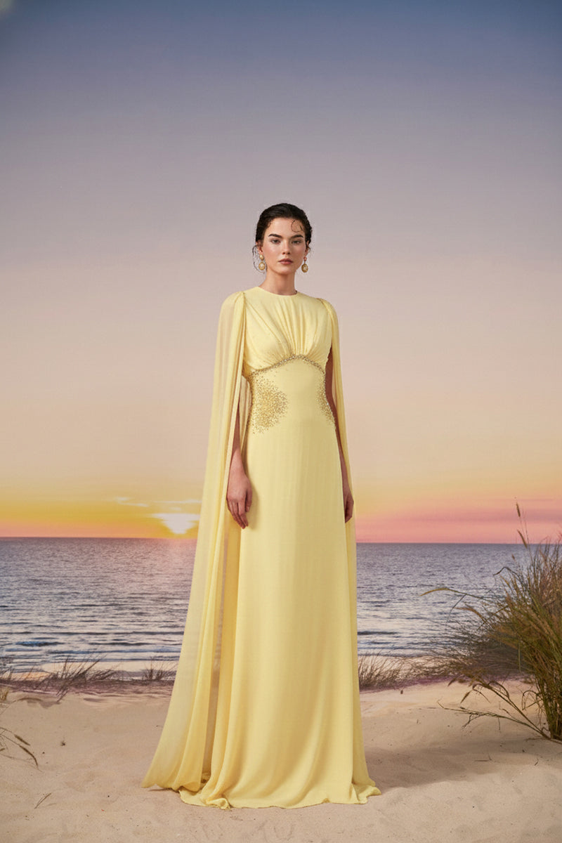 CULT MIA X 21SIX MIRA CHIFFON DRESS IN PALE YELLOW | CULT MIA | 21Six CULT MIA X 21SIX MIRA CHIFFON DRESS IN PALE YELLOW | CULT MIA | 21Six