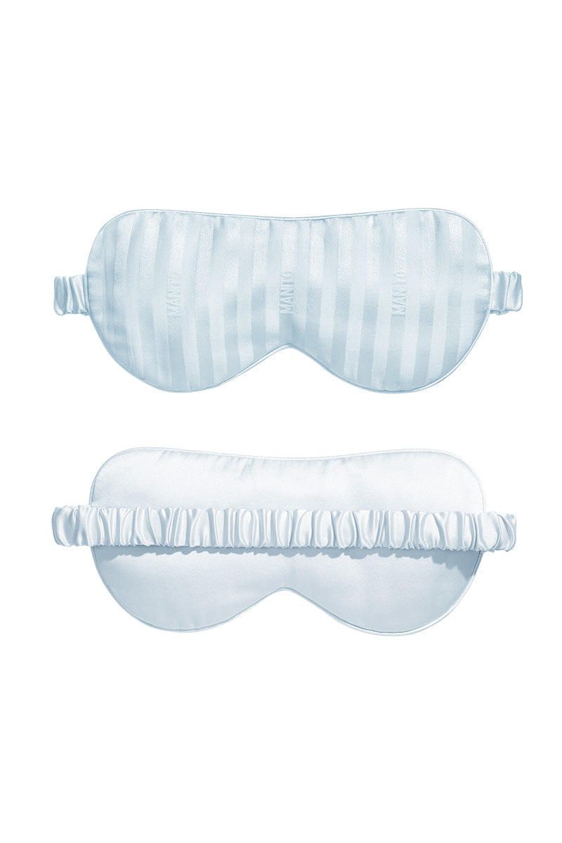 Blue Manito Twinkle Silk Eye Mask for home use, soft and luxurious fabric designed for comfort and relaxation.