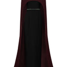 I.H.F crepe and silk lined capped wine gown featuring elegant design and luxurious fabric, perfect for formal occasions.