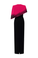 Pink crepe de chine taffeta gown by I.H.F featuring a flowing silhouette and elegant design.