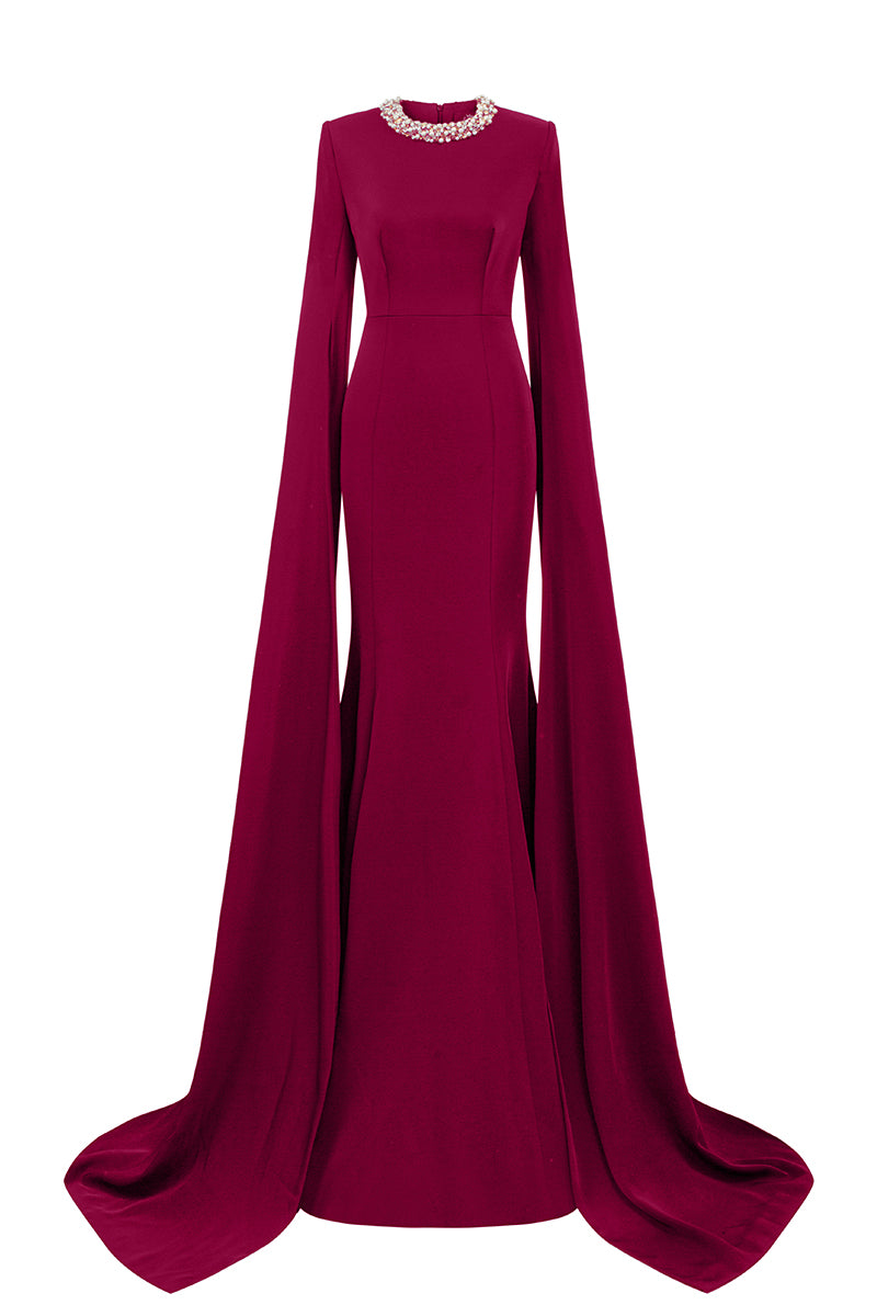 فستان ياسمين كيب باللون الوردي