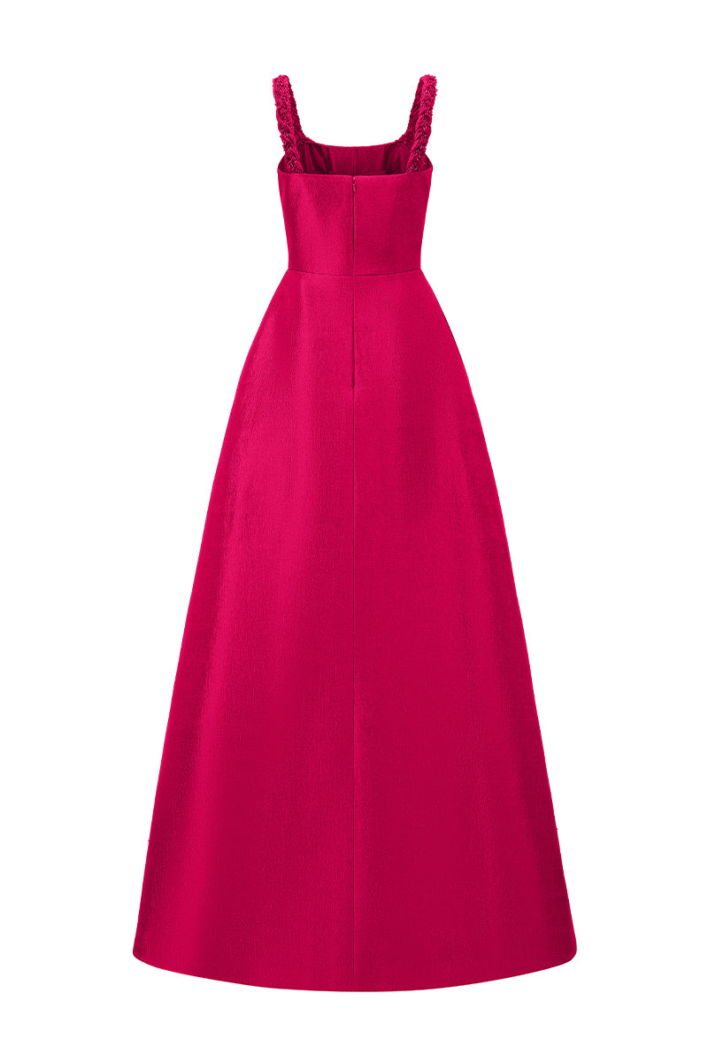 Pink Taffeta Silk Lined Maix Gown by I.H.F, featuring elegant design and luxurious fabric, suitable for formal occasions.