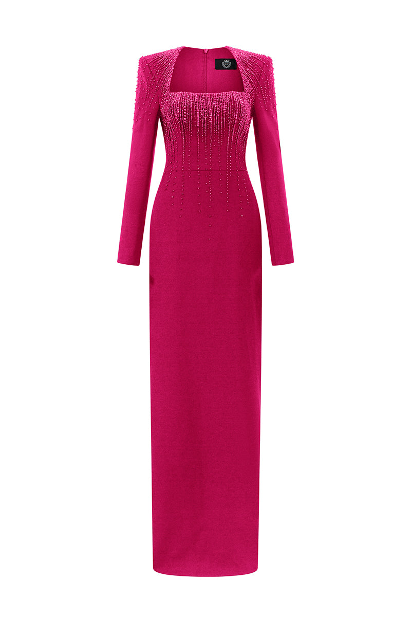 CREPE SILK LINED MAXI DRESS IN PINK | CULT MIA | I.H.F CREPE SILK LINED MAXI DRESS IN PINK | CULT MIA | I.H.F