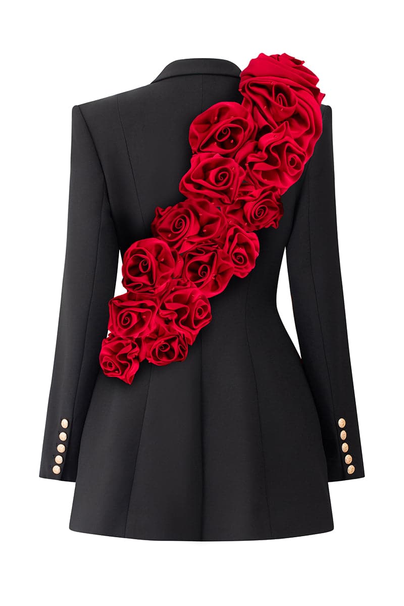 BLACK ROSE TWILL BLAZER DRESS | CULT MIA | I.H.F BLACK ROSE TWILL BLAZER DRESS | CULT MIA | I.H.F