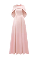 Pink silk taffeta gown by I.H.F, elegant dress with flowing fabric and intricate detailing, perfect for formal occasions.
