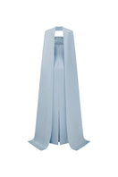 Blue Carolina Luz Silk Taffeta Gown by 21Six, elegant floor-length dress with a fitted bodice and flowing skirt.