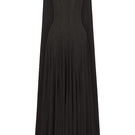 Black INDA Tulle Jersey Dress by 21Six, elegant gown with tulle fabric and fitted silhouette, perfect for formal occasions.