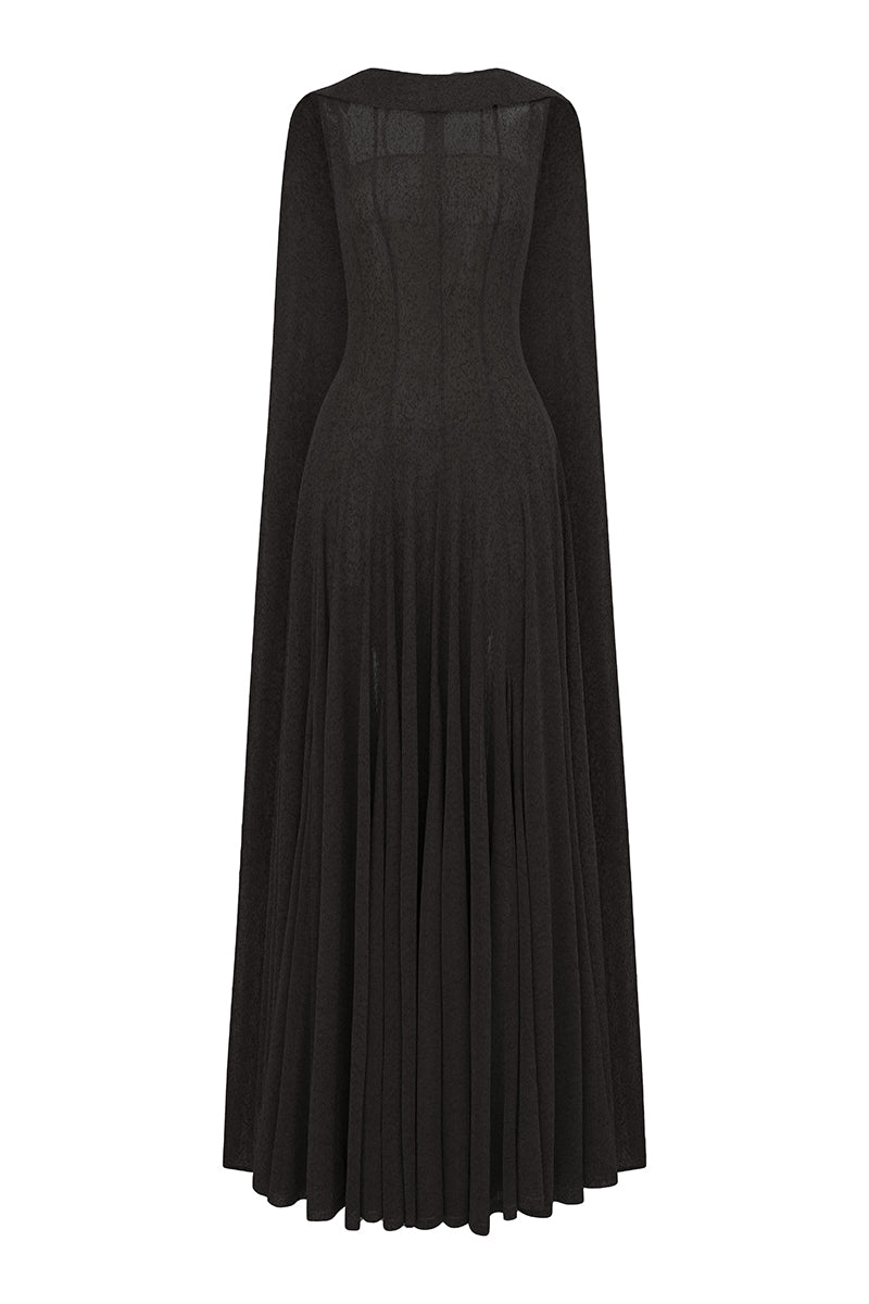 INDA TULLE JERSEY DRESS IN BLACK
