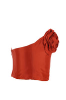 A vibrant tangerine top from Aquarel Studio featuring a stylish, fitted design with long sleeves and a crew neckline.