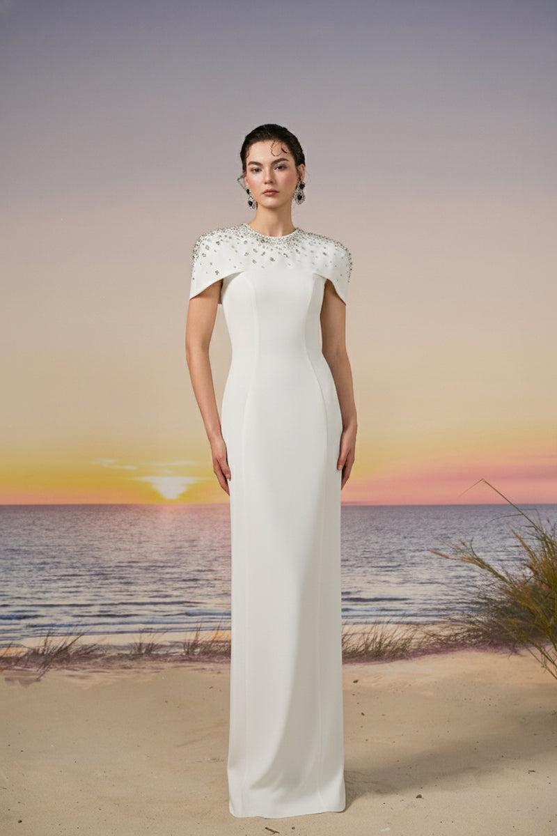 SERRA CREPE DRESS IN WHITE