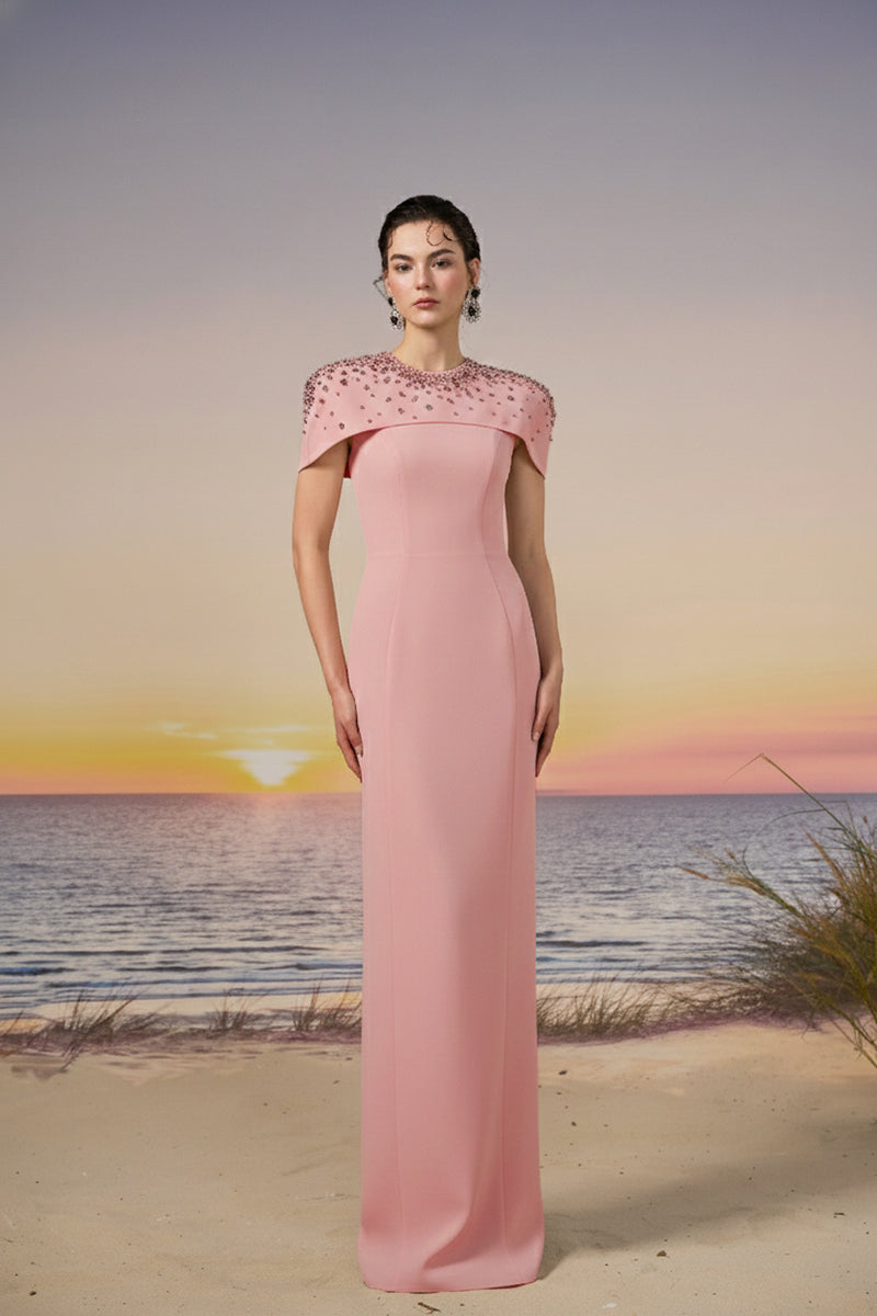 SERRA CREPE DRESS IN LIGHT ROSE