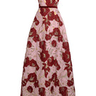 Elegant rose petal strapless gown by Happy Clothing featuring flowing fabric and a flattering fit, perfect for formal occasions.
