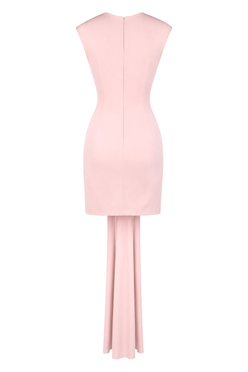 Gigii's Elioth pink mini dress in Balerina Pink, stylish sleeveless dress with a fitted silhouette and feminine design.