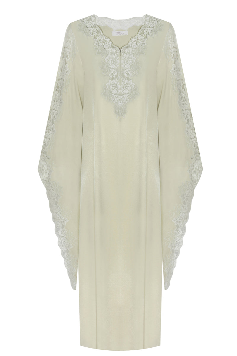 ADELAIDE LONG BUTTONED DRESS WITH TRIANGULAR SLEEVE - CULT MIA