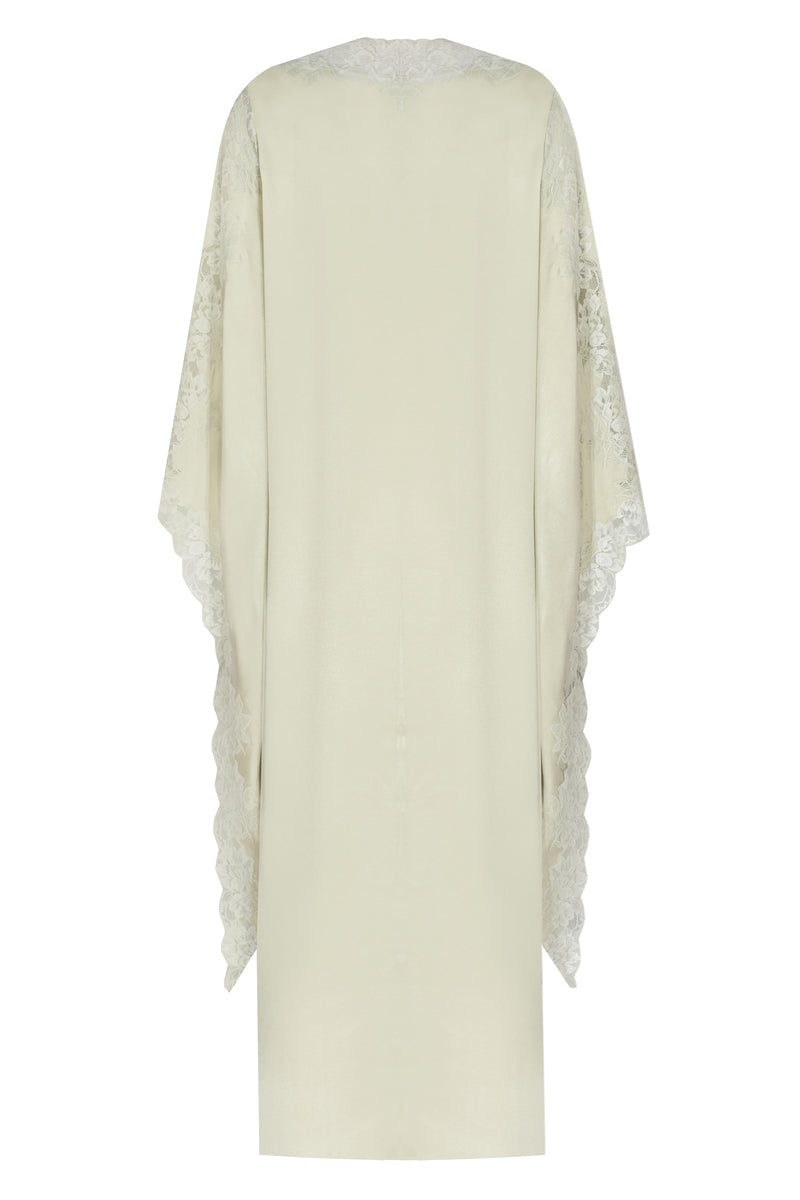 ADELAIDE LONG BUTTONED DRESS WITH TRIANGULAR SLEEVE - CULT MIA