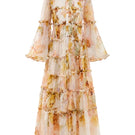 BY HAÓ Lucienne tiered maxi dress in multi-color with flowing fabric and layered design, perfect for casual or summer wear.