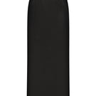 Black satin midi skirt by ELENAREVA, showcasing smooth fabric and elegant length on a neutral background.
